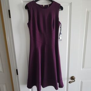 Tommy Hilfiger Deep Purple Sleeveless Just Above The Knee Dress